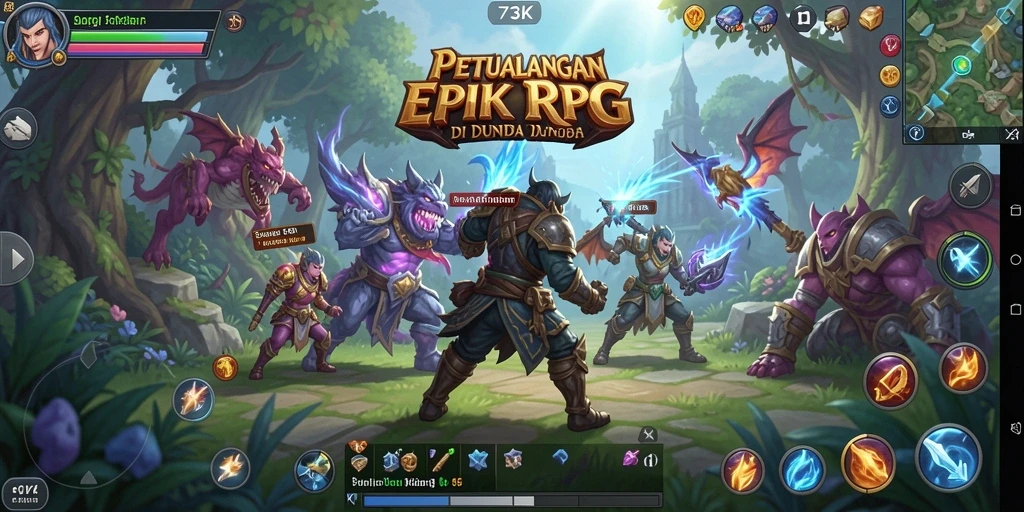 Gameplay menakjubkan dari 73K yang penuh petualangan RPG.