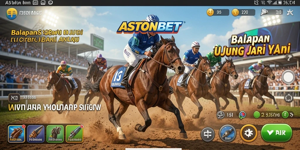 Tampilan gameplay <strong>ASTONBET</strong> dengan mobil balap melintasi jalanan yang menantang.
