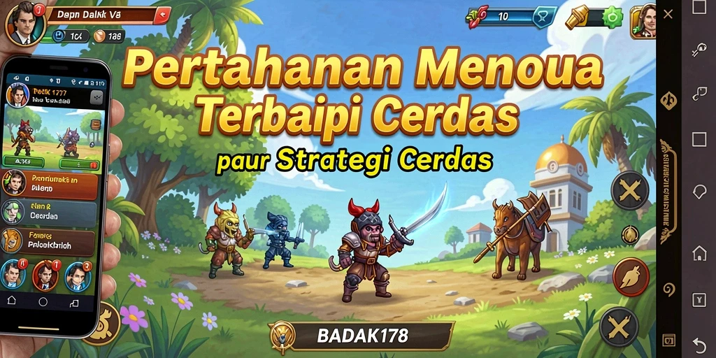 Screenshot gameplay Tower Defense BADAK178 yang mendebarkan.