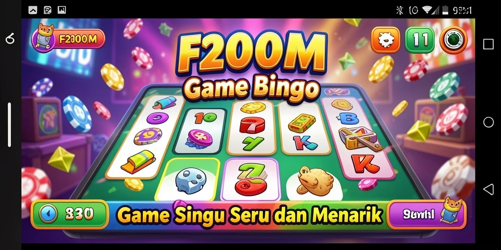 Tampilan gameplay F200M yang seru dan interaktif dalam permainan Bingo.