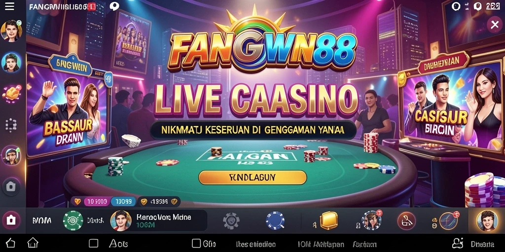 Screenshot gameplay Live Casino FANGWIN88 yang mendebarkan.