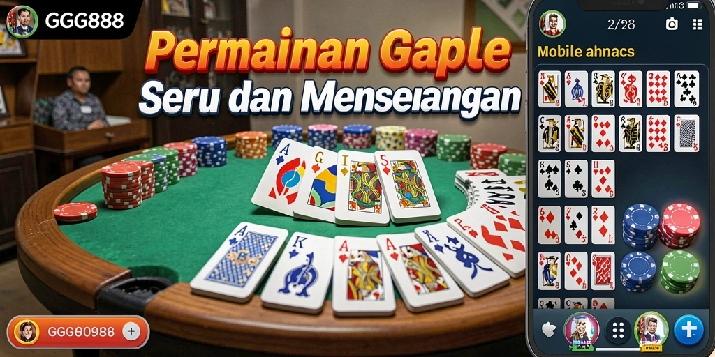 Tampilan gameplay Gaple yang mendebarkan dan interaktif.