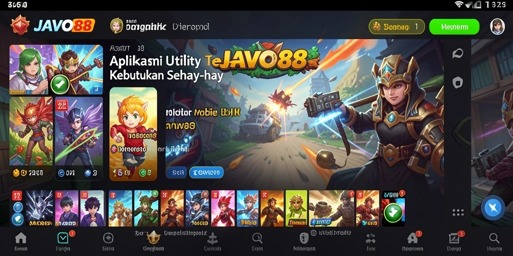 Tampilan antarmuka aplikasi JAVO88 yang mudah digunakan.