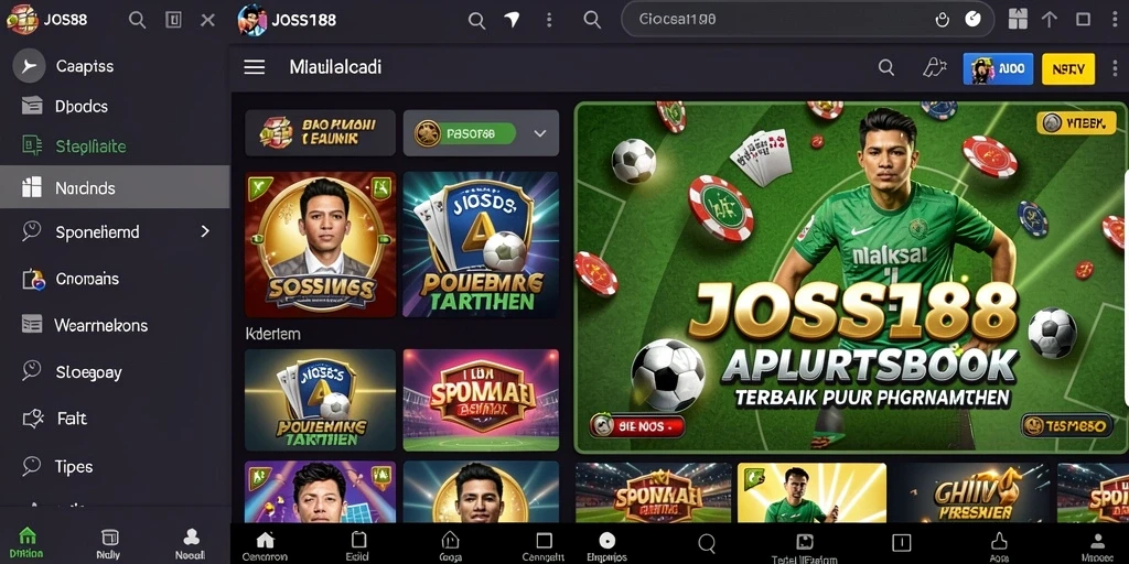Screenshot utama JOSS188 menampilkan antarmuka taruhan olahraga yang menarik.