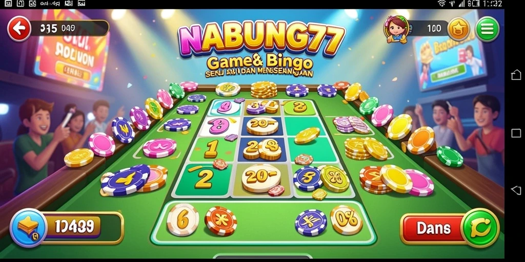 Tampilan gameplay seru dari NABUNG77 yang penuh warna.