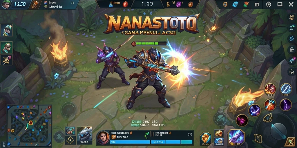 Gameplay MOBA yang seru dan mendebarkan dalam NANASTOTO.
