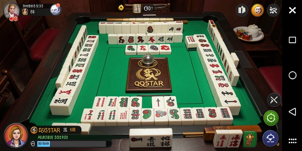 Tampilan gameplay QQSTAR yang seru dalam permainan Mahjong.