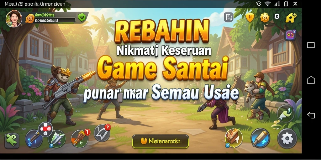 Tangkapan layar gameplay REBAHIN yang penuh warna dan menyenangkan.