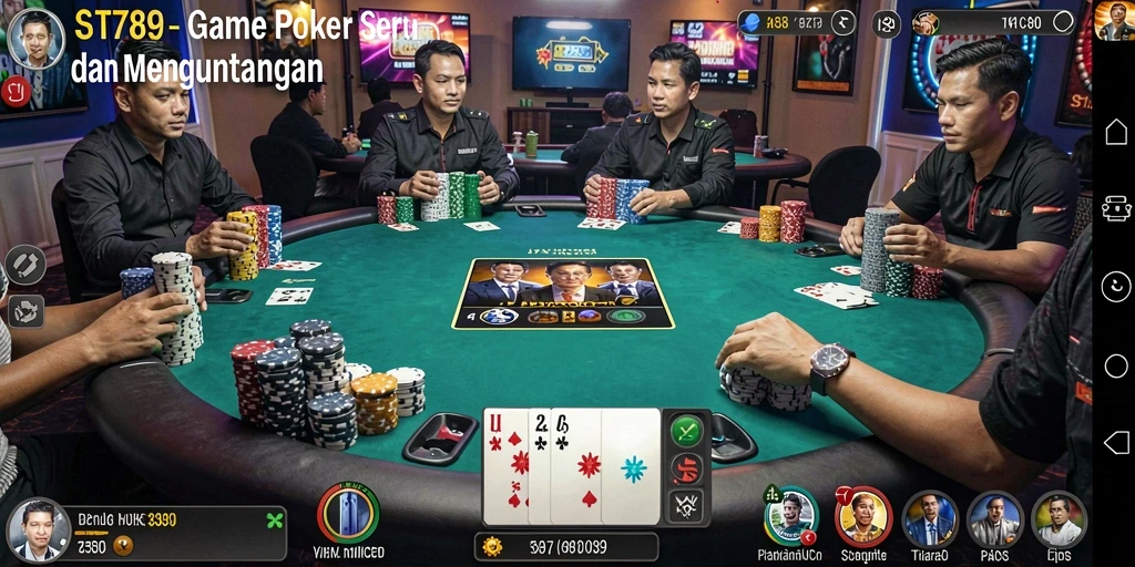 Screenshot ST789 menunjukkan gameplay poker yang menarik dan seru.