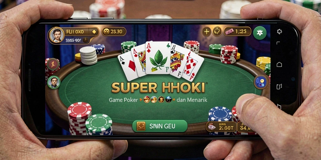 Tampilan gameplay menarik di SUPERHOKI dengan desain yang memukau.