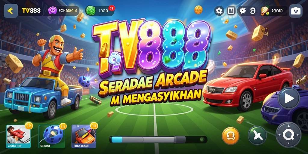 Tampilan gameplay TV888 yang penuh warna dan seru.