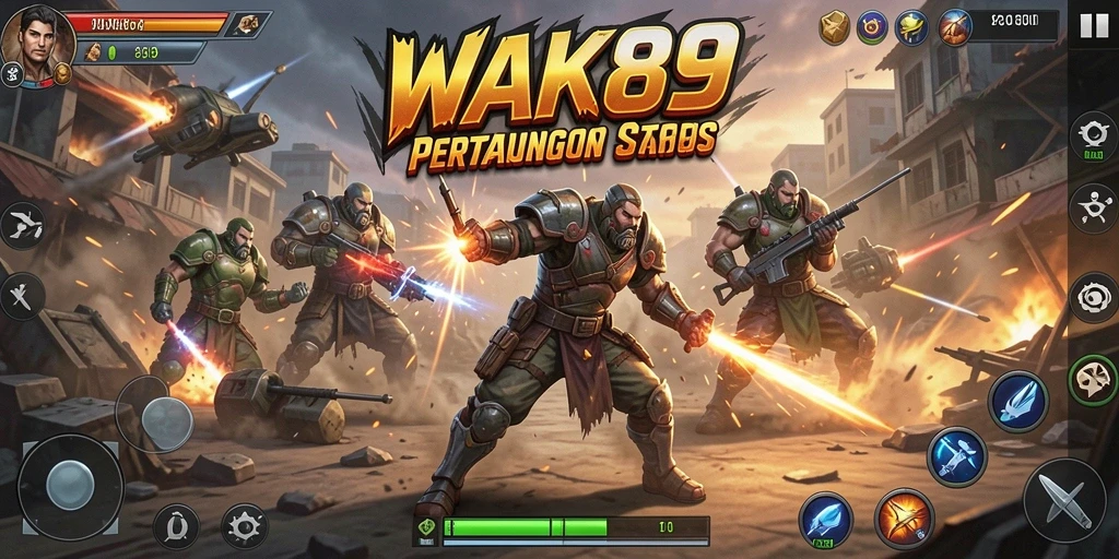Tangkapan layar game WAK89 menampilkan aksi strategi intens dan interaksi pemain.